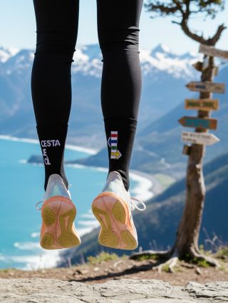 Ponožky CESTA JE CÍL s mottem do života, z lásky k turistice - projít se po práci, na výlet o víkendu, dovolená na horách,...